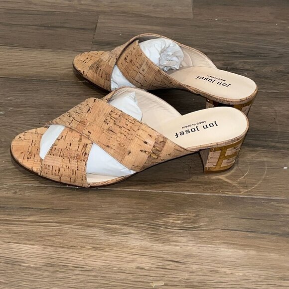 NWT Anthropologie Jon Josef Danubio Cork Slide Sandals With Block Heel Size 10 - Picture 2 of 7